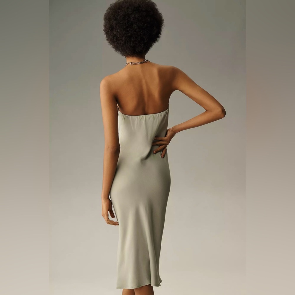 ANTHROPOLOGIE Strapless Slip Midi Dress NWT Size Medium Petite - Picture 2 of 10